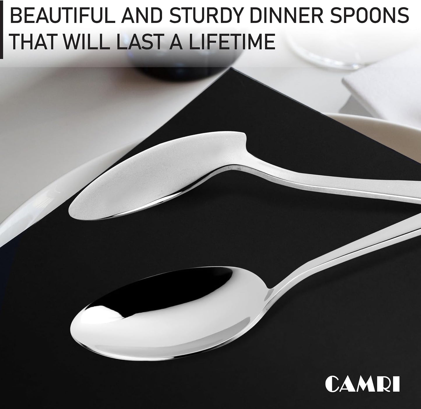 Camri Stainless Steel Dinner Spoons - Set of 6 – C61