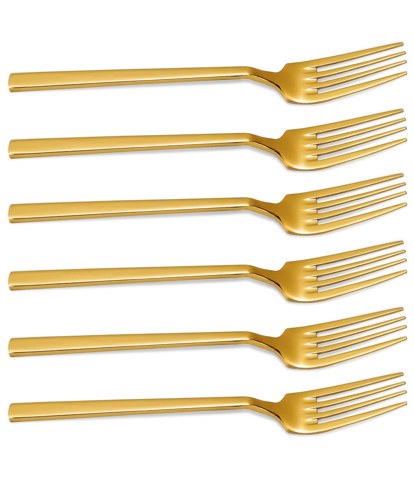 Camri Gold Forks Set of 6 – Golden Dinner Fork Stainless Steel, Gold Mirror Finishing, Gold Cutlery Sets for Home, Kitchen & Restaurant 20.32 cm / 8 in (C62 G - 6 Pcs)