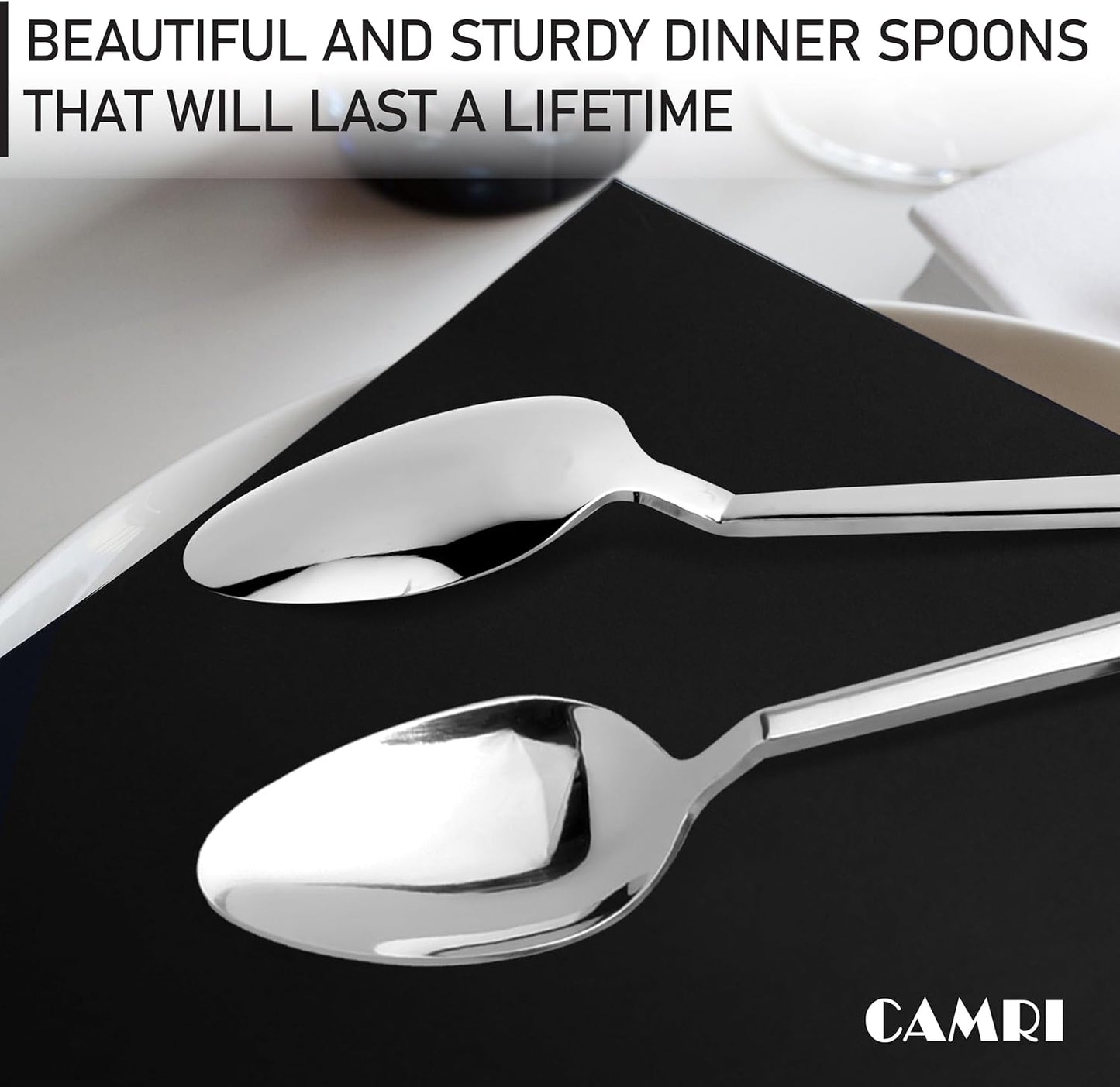 Camri Stainless Steel Dinner Spoons - Set of 6 - C62