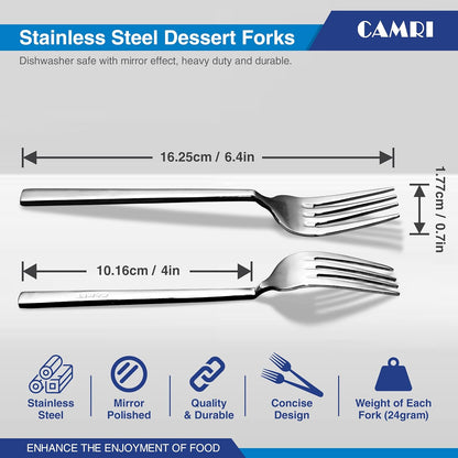 Camri Stainless Steel Cake Forks – Set of 6 - C62
