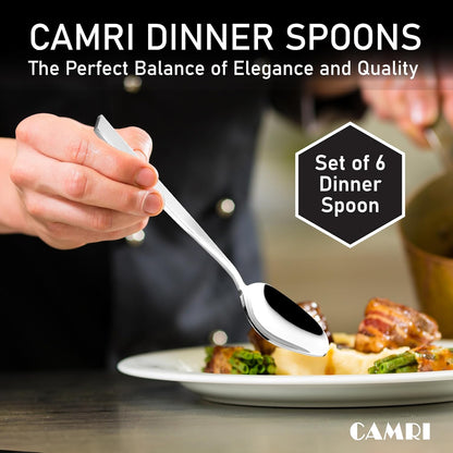 Camri Stainless Steel Dinner Spoons - Set of 6 - C4