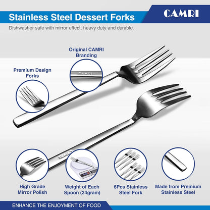 Camri Stainless Steel Cake Forks – Set of 6 - C62