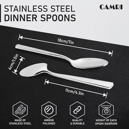 Camri Stainless Steel Dinner Spoons - Set of 6 - C37
