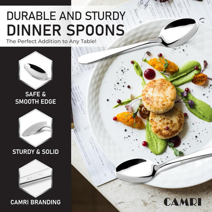 Camri Stainless Steel Dinner Spoons - Set of 6 – C61