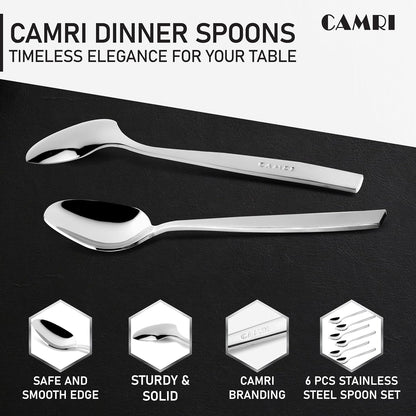 Camri Stainless Steel Dinner Spoons - Set of 6 - C4